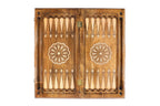 Armenian Ararat backgammon set - playing pieces and dice arranged on the board