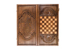 Peacock Majesty backgammon board in wood by Hrachya Ohanyan