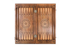 Peacock Majesty backgammon board - side profile showing the craftsmanship