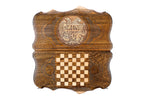 Coat of Arms of Armenia backgammon board in wood by Hrachya Ohanyan