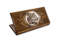 Carved wooden backgammon board with tiger design 23.6 inch