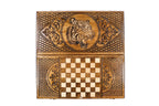 Carved Tiger backgammon board in wood by Hrachya Ohanyan