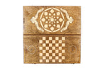 Ornamental Motif backgammon set - open board ready for play