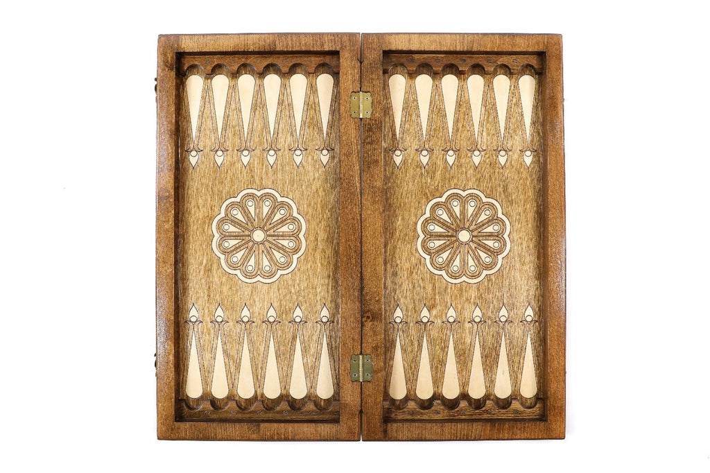 Wooden Backgammon Set  Ornamental Motif 23.6" | 60 cm - Unumperfectus