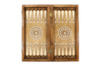 Ornamental Motif backgammon set - close-up of the carved design