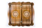 Coat of Arms of the Russian Federation backgammon board - open board ready for play