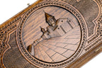 Frontal view of the hand-carved Geghard monastery on the Hrachya Ohanyan solid wood board.