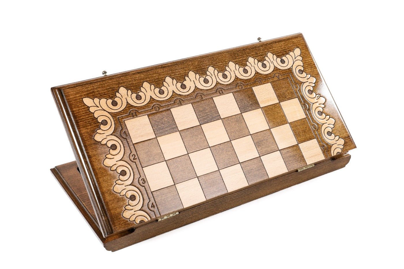 Wooden Classic Chess Set With Ornaments 19.7" | 50 cm - Unumperfectus