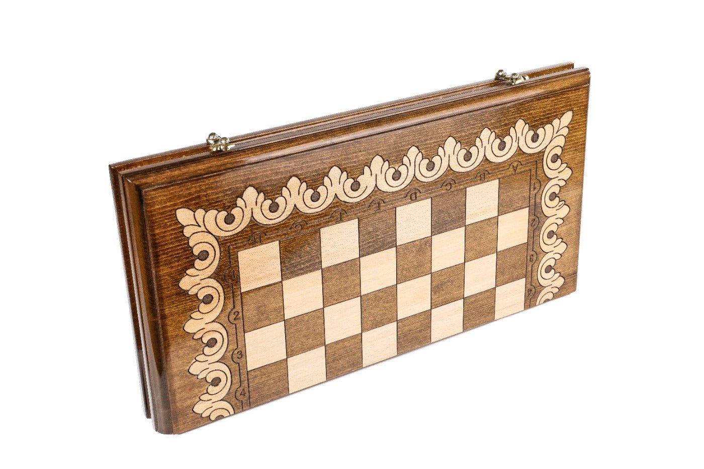 Wooden Classic Chess Set With Ornaments 19.7" | 50 cm - Unumperfectus