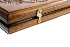 Ararat Classic backgammon board - playing pieces and dice arranged on the board