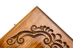 Ararat Classic backgammon board - close-up of the carved design