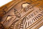 Handcrafted wooden backgammon board with classic Armenian detailing
