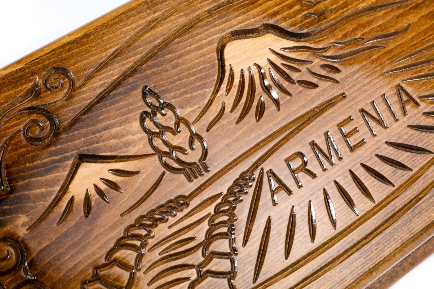 Handcrafted wooden backgammon board with classic Armenian detailing