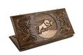 Wooden backgammon board with bull design 23.6 inch