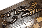 Bull backgammon board - detail of the wood grain and finish