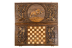 Bull backgammon board - corner detail of the board