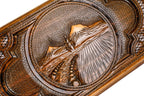 Frontal view of the hand-carved Ararat relief on the Hrachya Ohanyan solid wood board.