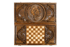 Majestic Lion backgammon board - corner detail of the board