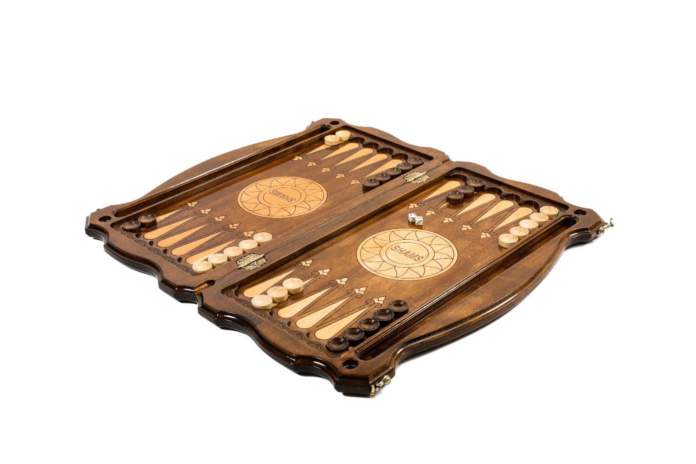 Interior view of the open board showing the mirror-polished professional playing surface.