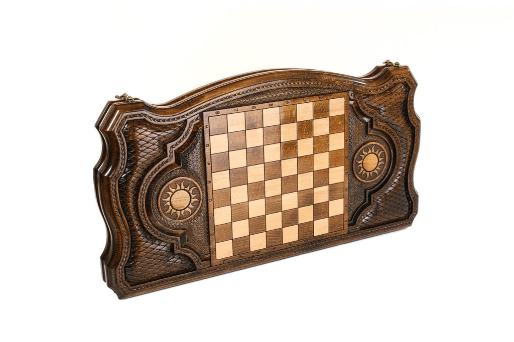 Backgammon Board - Lalesh Temple Wooden Design - Unumperfectus