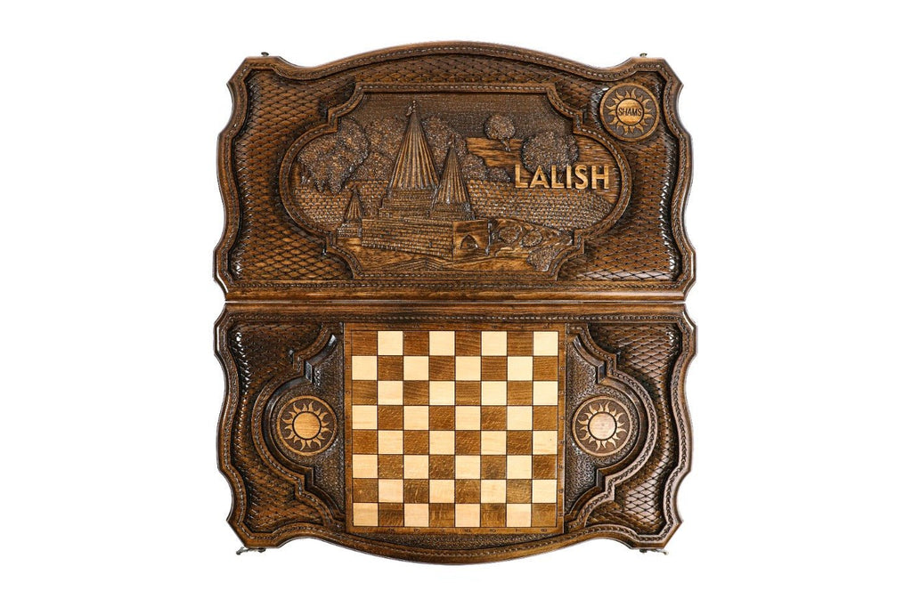 Backgammon Board - Lalesh Temple Wooden Design - Unumperfectus