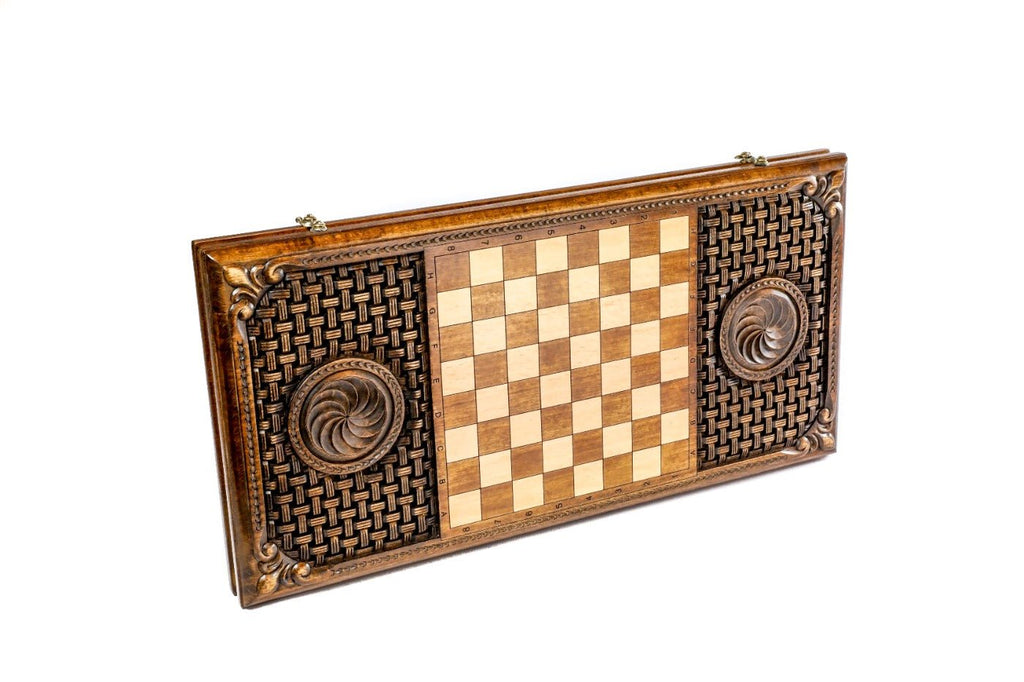Backgammon Board - Ornamental Bas-Relief Design - Unumperfectus