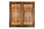 Ornamental Bas Relief Design backgammon board - angled view