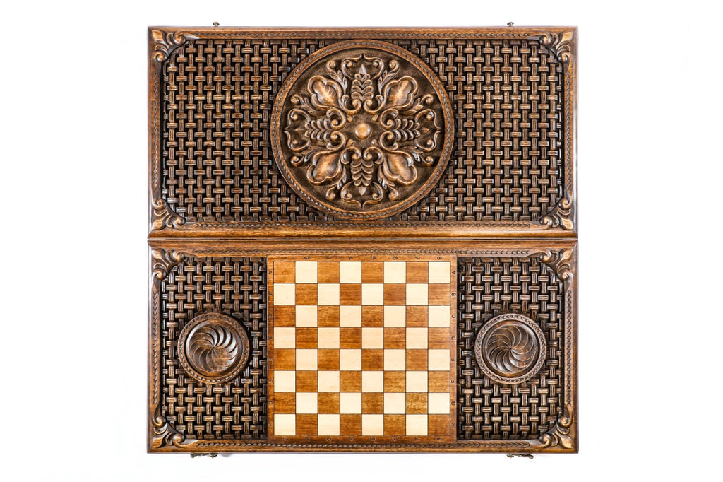 Backgammon Board - Ornamental Bas-Relief Design - Unumperfectus