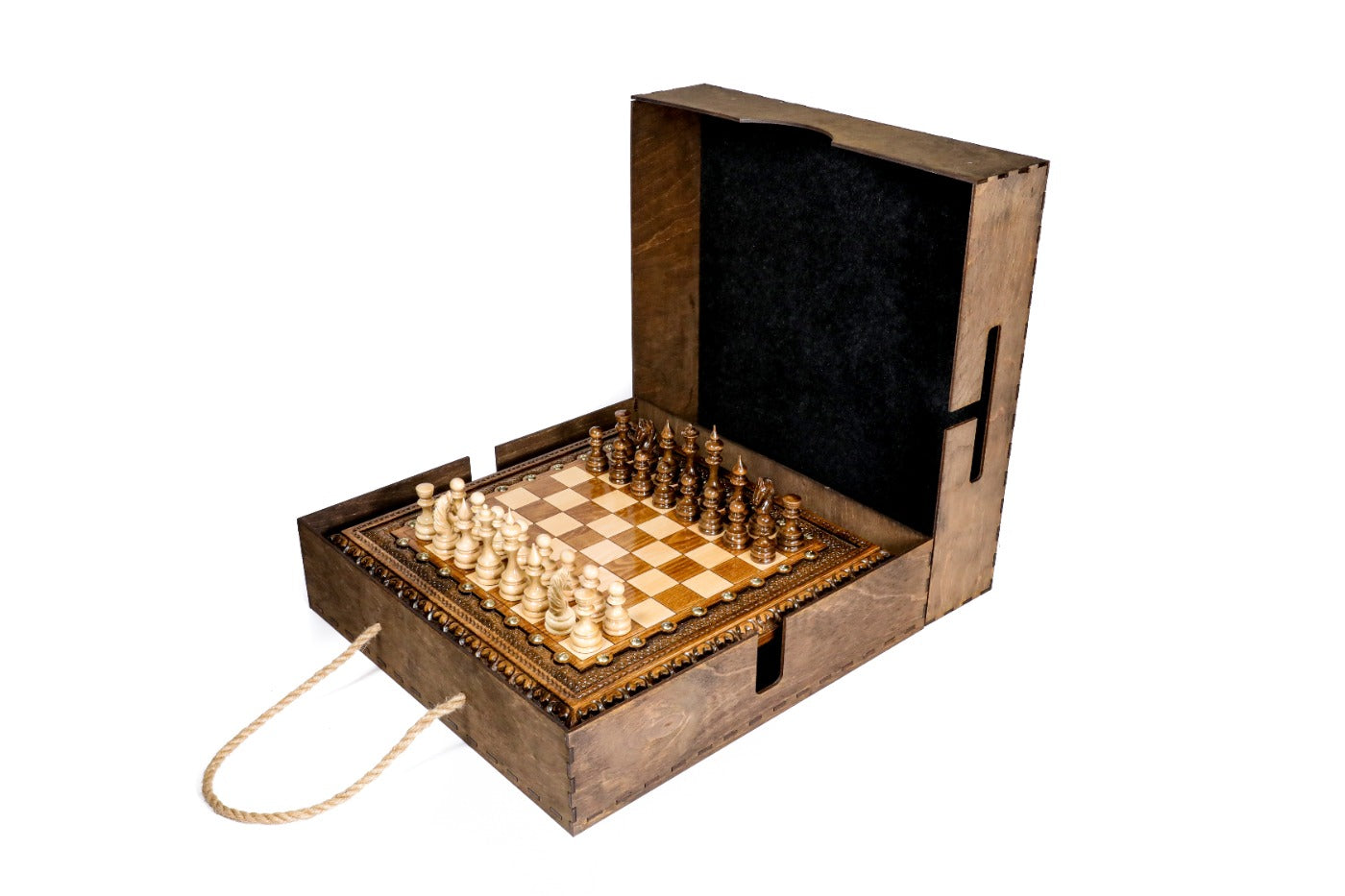 Luxury Chess Set with Bronze Legs Wooden Board - Unumperfectus
