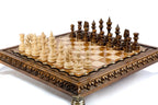 Luxury Chess Set with Bronze Legs Wooden Board