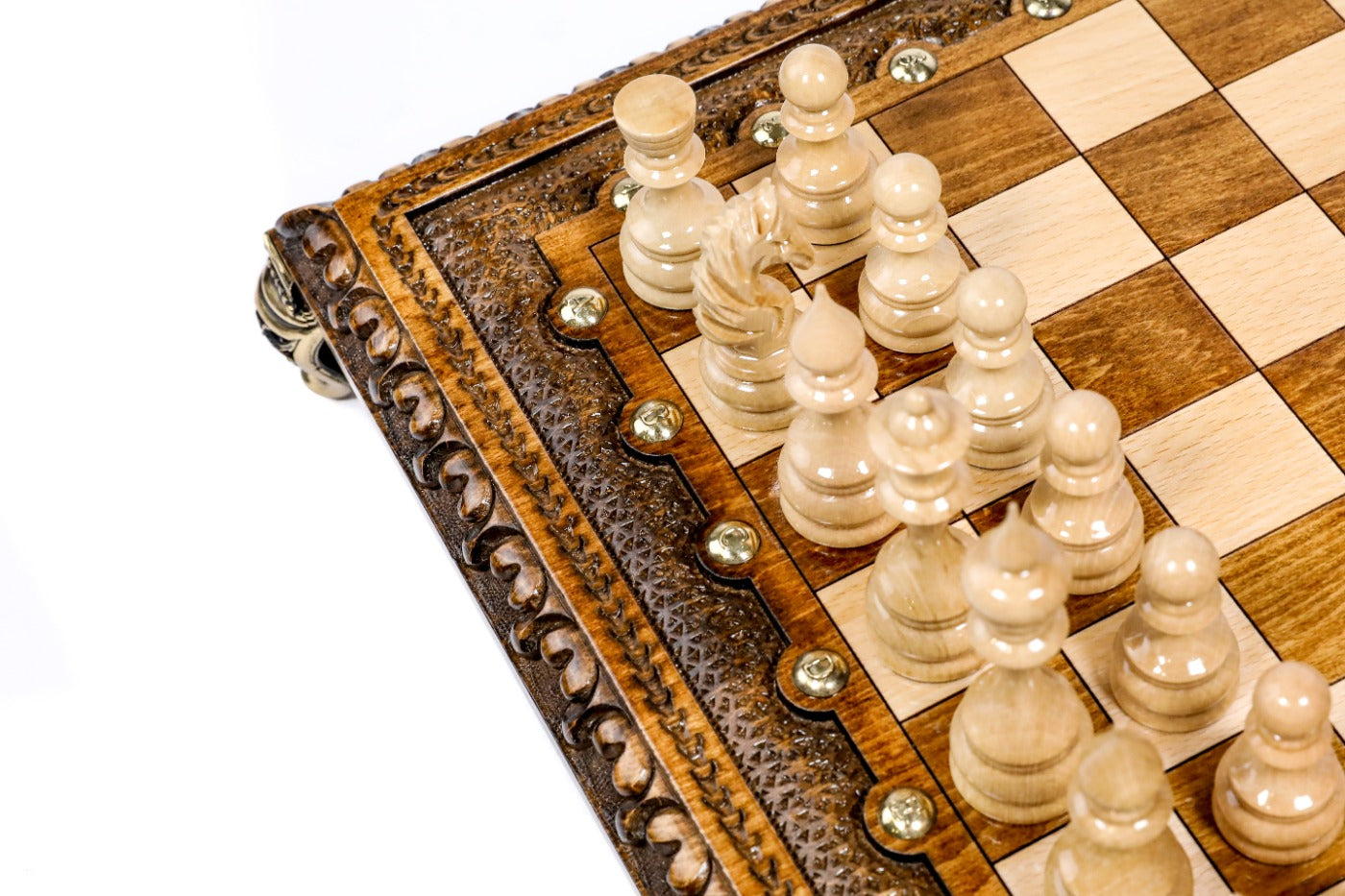 Luxury Chess Set with Bronze Legs Wooden Board - Unumperfectus
