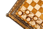 Luxury Chess Set with Bronze Legs Wooden Board