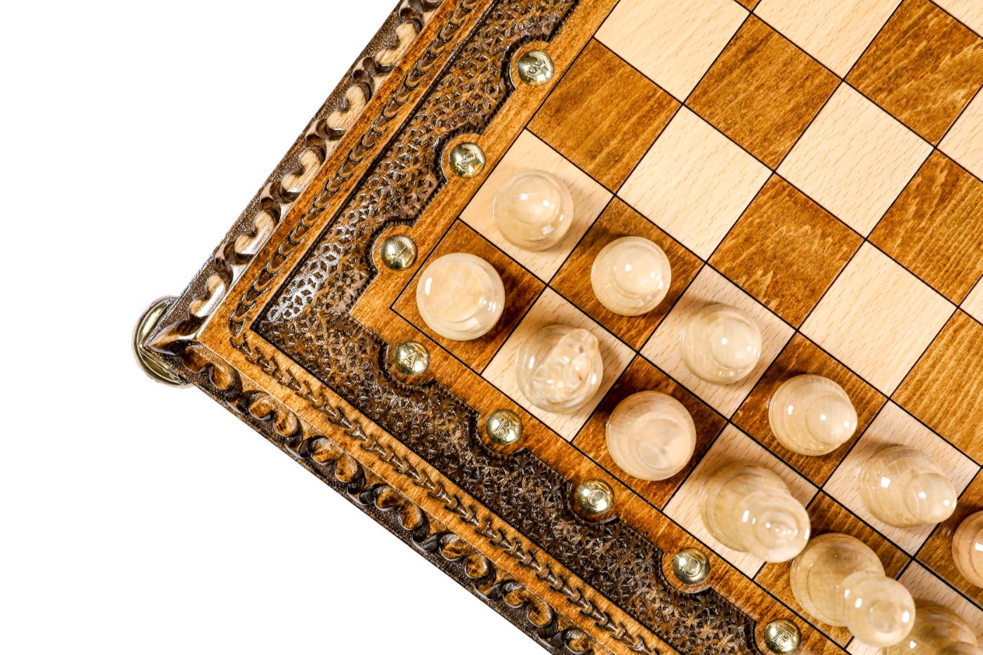 Luxury Chess Set with Bronze Legs Wooden Board - Unumperfectus