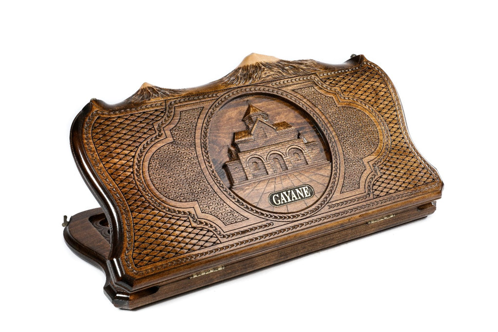 St Gayane church Mount Ararat wooden backgammon board design