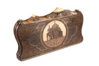 St. Hripsime Ornamental Motif Mount Ararat backgammon board - side profile showing the craftsmanship