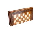 decorative chess set with carved ornaments