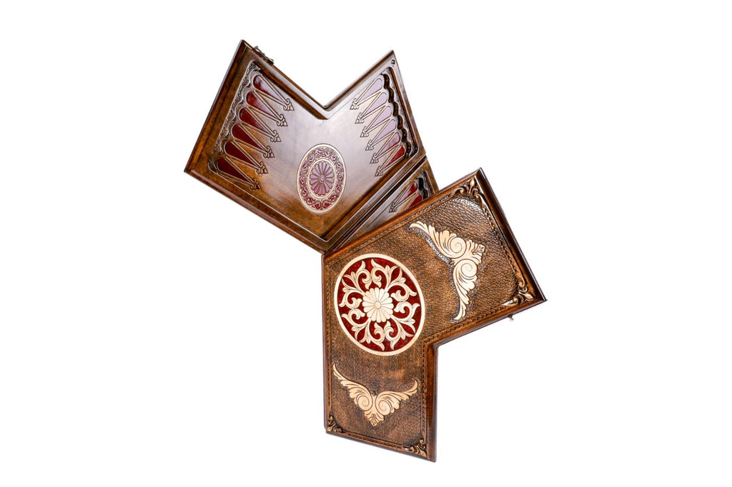 Backgammon Board - Ornamental Three Player with Epoxy - Unumperfectus