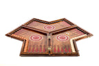 Ornamental Three Player Epoxy backgammon board - closed cover detail