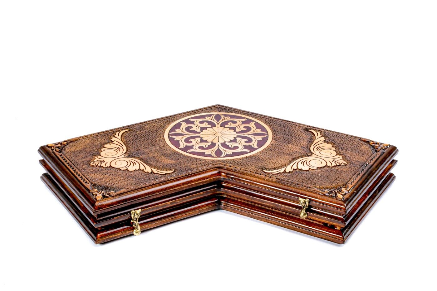 Backgammon Board - Ornamental Three Player with Epoxy - Unumperfectus