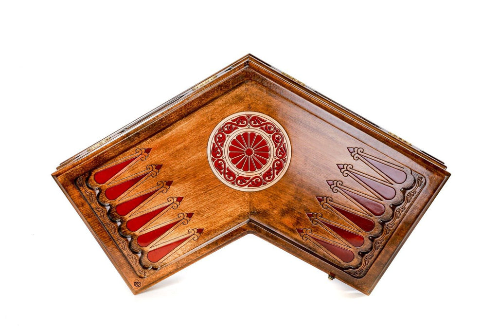 Backgammon Board - Ornamental Three Player with Epoxy - Unumperfectus