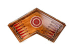 Ornamental Three Player Epoxy backgammon board - corner detail of the board