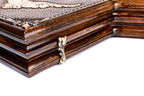 Ornamental Three Player Epoxy backgammon board - angled view