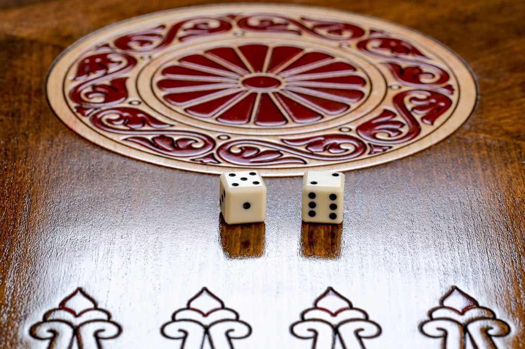 Backgammon Board - Ornamental Three Player with Epoxy - Unumperfectus