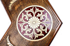 Unique three player backgammon board ornamental wood epoxy style