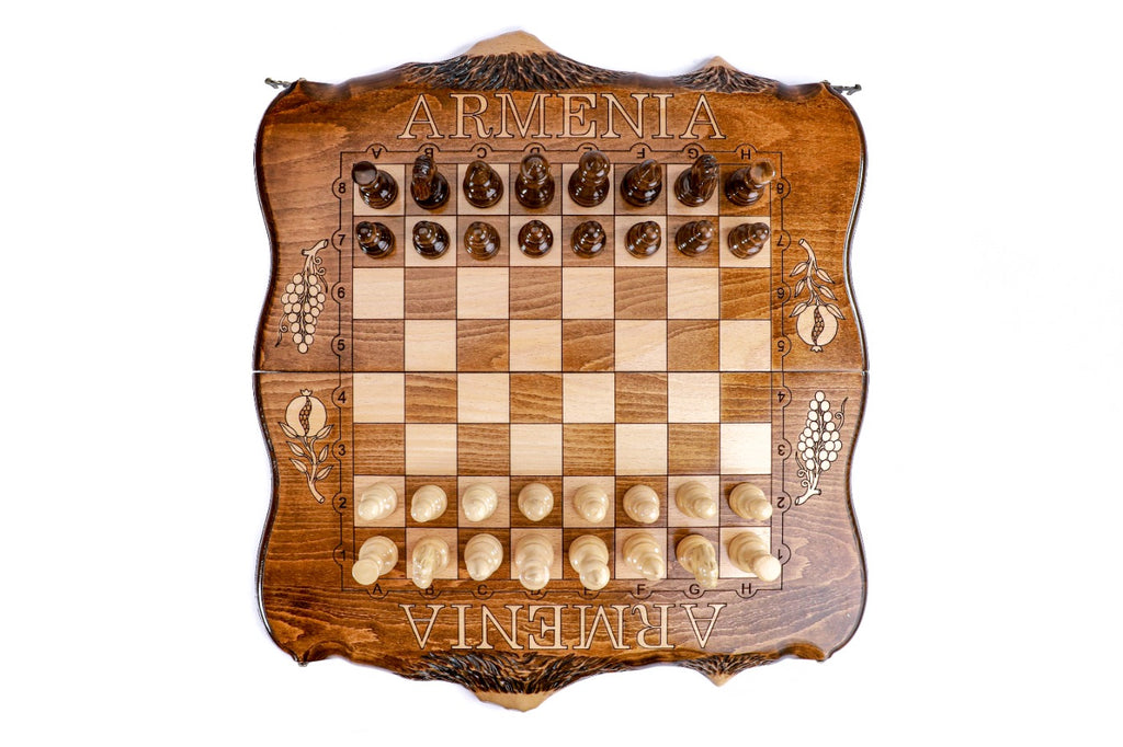 Armenia Engraved Chess Set – Wooden Chess Board - Unumperfectus