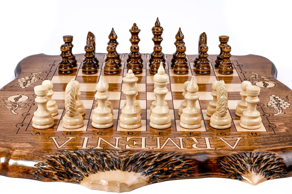 Armenia Engraved Chess Set – Wooden Chess Board - Unumperfectus
