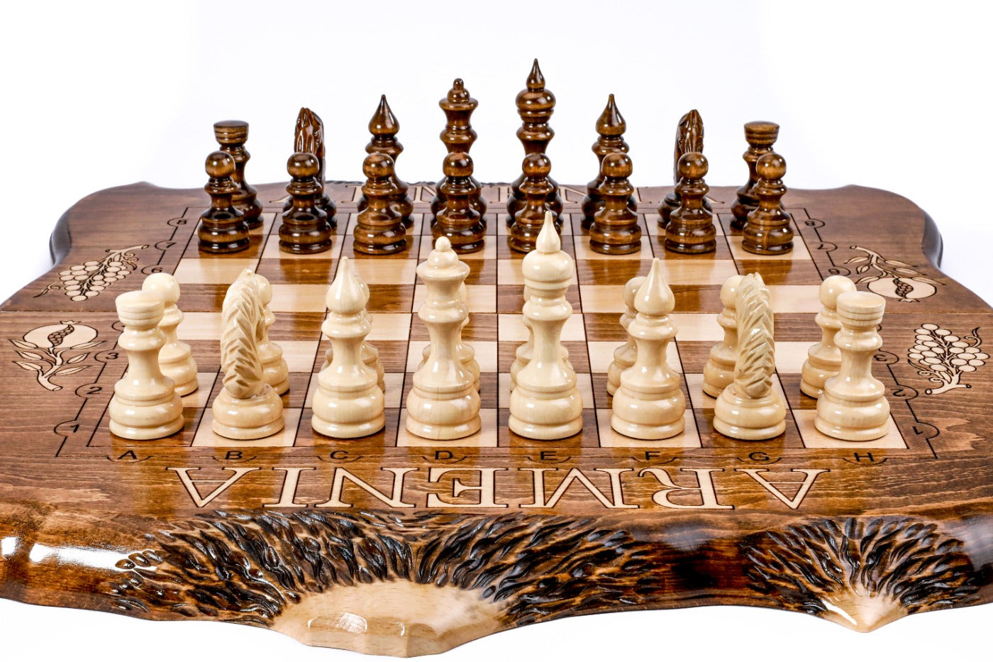 Armenia Engraved Chess Set – Wooden Chess Board
