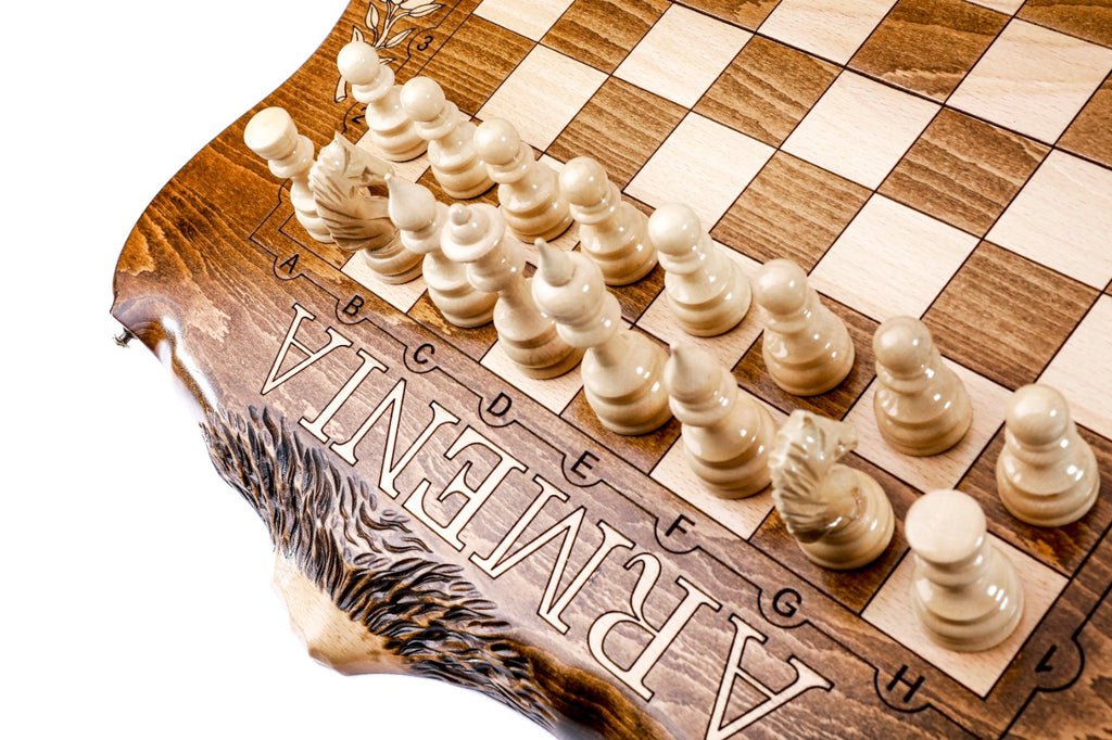 Armenia Engraved Chess Set – Wooden Chess Board - Unumperfectus