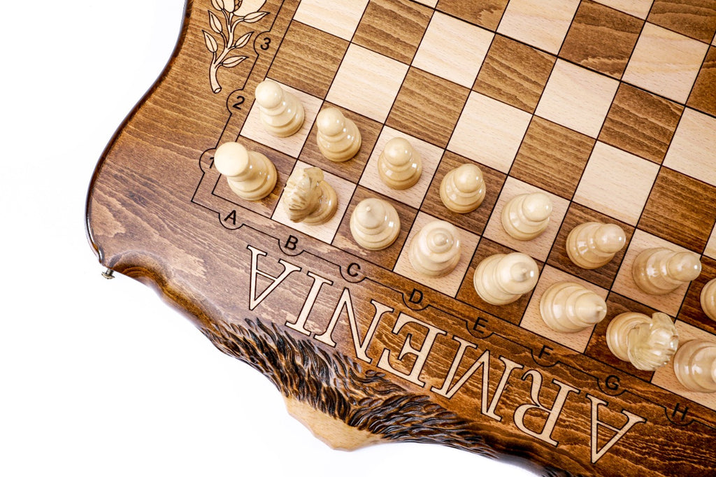 Armenia Engraved Chess Set – Wooden Chess Board - Unumperfectus
