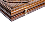 Majestic Tiger backgammon board - close-up of the carved design
